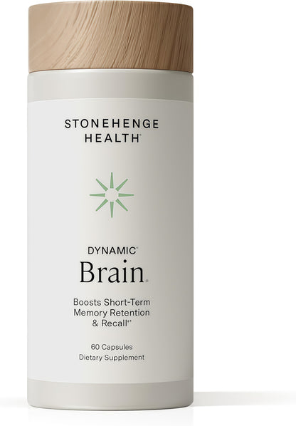 Stonehenge Health Dynamic Brain | Bacopa Supplement for Memory and Focus Brain Supplements for Memory and Focus Nootropic Retention Cognitive Support Phosphatidylserine DHA Choline Huperzine A