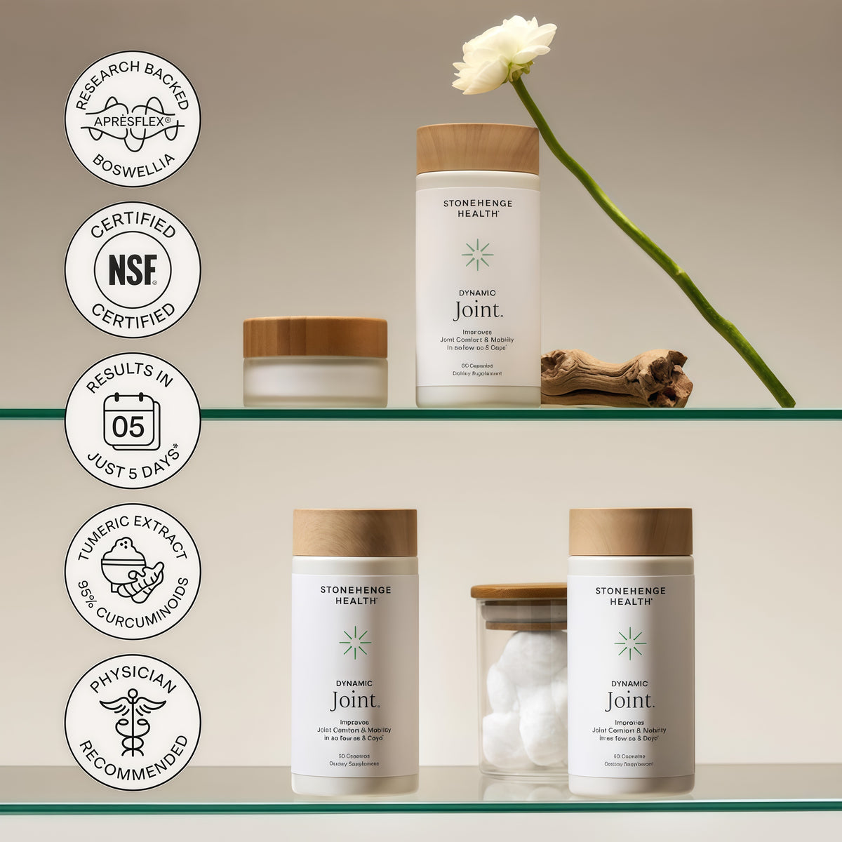 Stonehenge Health Dynamic Joint | AprèsFlex® Boswellia Comfort & Mobility Joint Supplement for Mobility Flexibility and Comfort with AprèsFlex Boswellia MSM Turmeric Bromelain Hyaluronic Acid